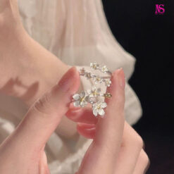 Nhẫn bạc nữ s925 hoa nhí